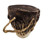 Vintage 4 5  African Drum  With Rattle Inside Pea Animal Skin