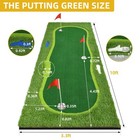 10x3 3ft Golf Putting Green Realistic Putting Mat With Sand Pit And Water Hazard
