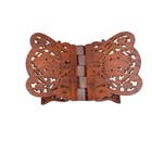 Vintage Wood Leaf Book Holder Folding Bible Cookbook Stand Hand Carved 11    X 7   