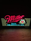 Vintage Miller Beer Sign Lighted Made The American Way