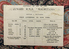 Cunard Steamship R m s  Mauretania Abstract Log - 1909