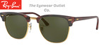 Store Display Rayban Clubmaster Tortoise Rb3016 Green G15 Lens Men   Women 51mm