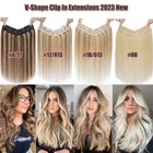 U Part One Piece Thick Clip In Human Hair Extensions V-shape Full Head Weft 100g