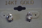 14kt Solid Yellow Gold 8 6 4  Oval White Topaz Stud Earrings
