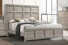 New Queen King Modern Farmhouse Rustic Gray 4pc Bedroom Set Furniture Bed d m n