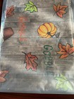 Fall Thanksgiving Outdoor Flag Turkey And Pumpkins Burlap 13 X 72 New Packaged