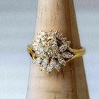 2ct Round Cut Lab Created Diamond Cluster Engagement Ring 14k Yellow Gold Plated