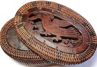 Basket  Oval - Rattan   Wood  Phoenix Bird  6 5   By 4 5   Lombok Island