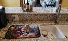 Boston Terrier And Santa Claus Christmas Dish Drying Mat Dac4078ddm