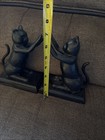Vtg Cast Iron Cat Black Decorative Bookends Kittens Playing Great Shape