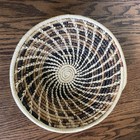 African Woven Wall Basket Design Brown  Tan  Black 11 5  Diameter