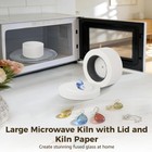 Large Microwave Kiln With Lid And 50 Pcs Paper  7 7 X X 4 3 Inches  White