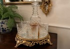 Baroque Rococo Plateau Gold Ornate Riser Mirror Buffet Server Stand 13 1 2  Glam