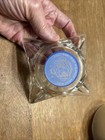 World s Fair 1964-65 New York Glass Ashtray Clear W Blue Decal 4 