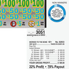 Pull Tickets - Chip Tickets   - Worked To The Bone - 3 051 Ct