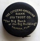 Citizens Bank Tampa Florida Antique Celluloid Advertising Tape Measure Measuring