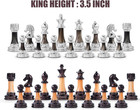 Chess Set Large 16   42cm Folding Wooden Board With Deluxe Weighted Acrylic C   