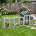 122  Large Gray Wood Chicken Coop Hen House Pet Rabbit Hutch Wooden Pet Cage Bac