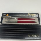 Vintage  Parker Jotter Burgundy Ballpoint Pen   Pencil Set In Box Nos