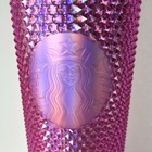 Starbucks 2025 Iridescent Hot Pink Domed Studded 24oz Venti Cold Cup Tumbler