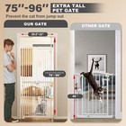 Slsy 75 -96  Height Extra Tall Cat Gate No Drilling Double Pet Door For Doorways