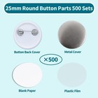 500 Sets 25mm 1 Inch  Blank Pin Back Buttons Parts For Button Maker Machine 2   