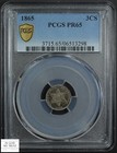 1865 Proof Three Cent Silver Piece 3cs Pcgs Pr 65  gorgeous Toning  