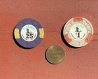 Mint Hotel Las Vegas Lot Of 2 Chips  25 Cent And  1  And 1 Premium Token