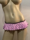 Lavender Black Polka Dot Pleated Micro Mini Skirt Exotic Dance Lingerie Stripper