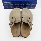 Birkenstock Boston Taupe Soft Footbed Clogs Suede Leather Men And Women Shoes