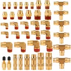 43 Pcs Brass Dot Air Line Fittings Kit Push Lock Quick Connect   Npt Thread Tube