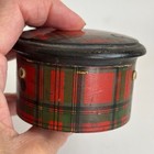 Antique Caledonia Tartan Ware Clark   Co Cotton thread Sewing Bobbin Wood Box