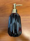 Black Onyx Soap Dispenser  Black Soap   Lotion Dispenser  With Gold Pump  10 Oz 