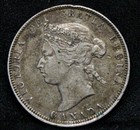 1872-h  small H  25 Cents  Canada  Queen Victoria  Gvf  tpg45 50  Km-5