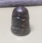 Vintage Dark Mahogany Carved Collectible Thimble