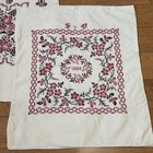 Antique Ukrainian Embroidered Pillow Covers Set Of 2 Folk Cottage Handmade 16x16