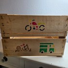 Vintage 80 s Wooden Grandma s Toy Box Crate Kids Storage Decor Rustic Storage