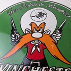 Vintage Winchester Porcelain Sign - Pistols Shooter Gas Service Pump Sign