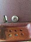 Vintage Schermack 2   Sanitary Stamp Vending Machine Cranks Takes Money No Key