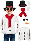  8 Pack Snowman Costume Kids Winter Frosty Costume Set With Hat 11-12 Years