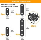 28pc Black Mending Plates For Wood Flat Straight Brackets Stainless Steel 4 Size