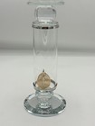 Crystal Glass Hurricane Candle Holder Tall Pedestal Silver Accent Table Decor