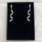 Vintage Sterling Silver Turquoise Dangle Native American Indian Earrings 2 1 2   