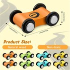 Mini Wooden Car Ramp Racer Track Toy Set 8 Pcs Replacement Vehicles For Toddlers