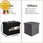 Storage Ottoman Foot Rest Stool With Thicker Foam Padded Seat  Foldable