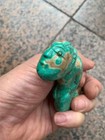 Large Excellent Chinese Old Turquoise Hand Carved  figure  Pendant