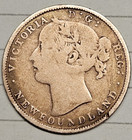 1880 Newfoundland 20 Cents Victoria Silver Key Date 