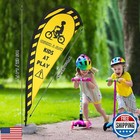 Newwiee 2 Pack Kids At Play Flag Banner Flag Safety Sign With Fiberglass Pole