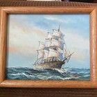 Vintage Sailing Ship Painting Nautical Sailboat By Pete Rogers Signed 8    X 10   
