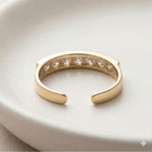Adjustable Channel Set  Brilliant Cut Cz Toe Ring Real Solid 10k Yellow Gold